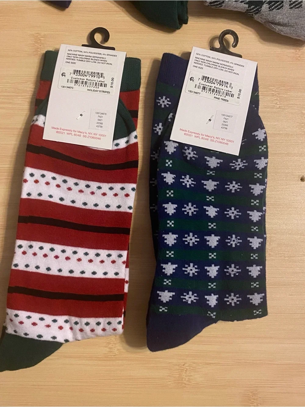 New Club Room Unisex Crew Socks 6 Pairs Holiday Plaid Multicolor One Size